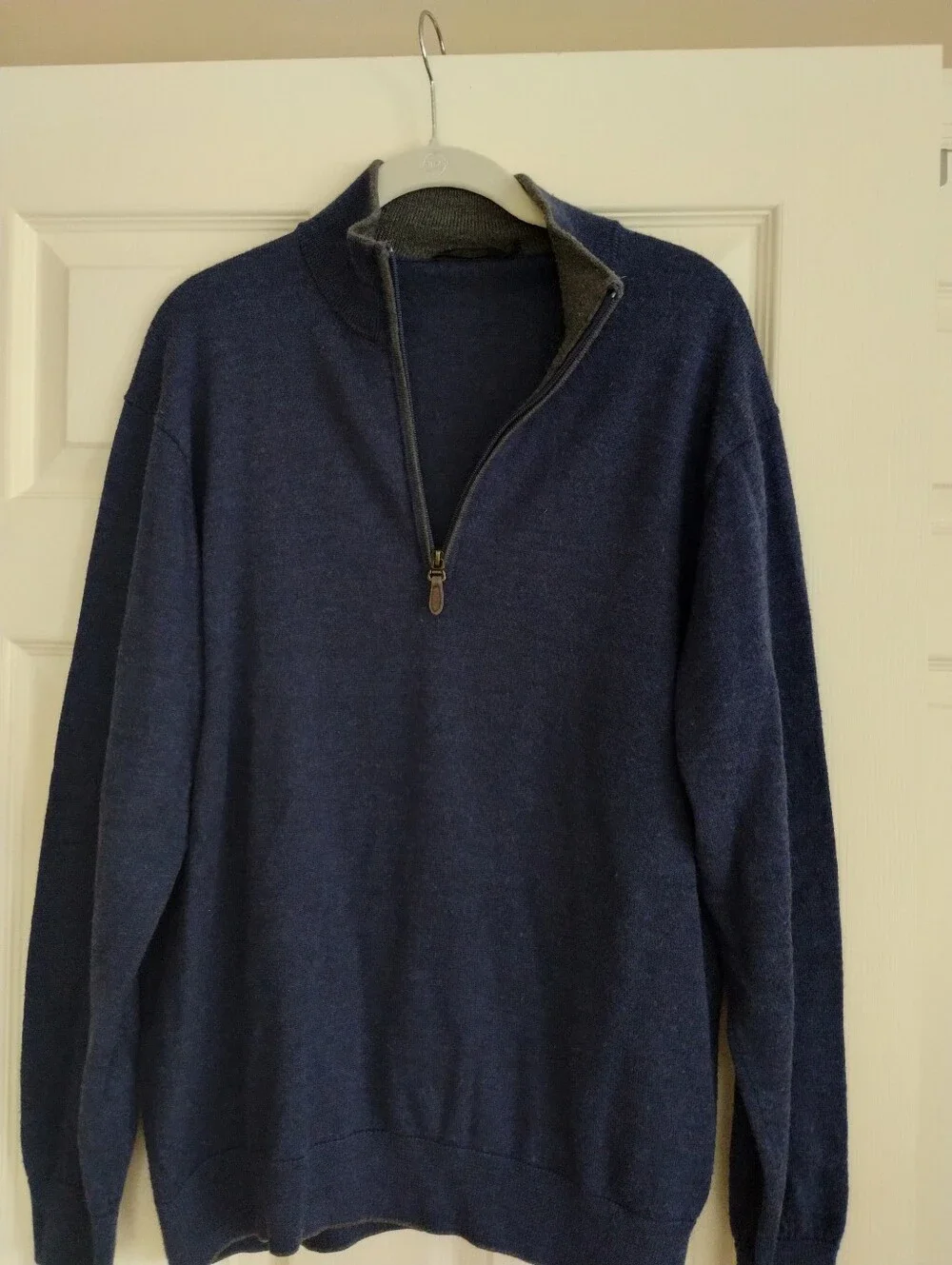 Raffi Men's Wool Zip-Neck Sweater XL
